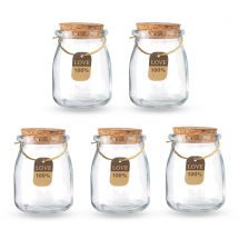 Szklana Butelka na Koraliki i Koraliki, z Korkiem i Etykietą, 77x56mm, 5szt (13WB26825)