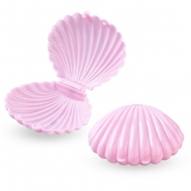Pojemnik na Koraliki, Plastik, Muszla, Różowy, 9x7.5x4.3cm, 2szt (13WB26831)