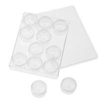 Pojemnik z Słoiczkami na Koraliki i Elementy Montażowe, Plastik, Bezbarwny, 13.5x10x2cm, 12szt/zestaw (Q5WB1220)