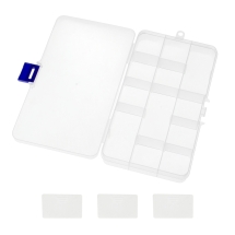 Pojemnik na Koraliki i Perełki, Plastikowy, Bezbarwny, Prostokątny, 10.5x18x2.2cm, 1szt (14WB5396)