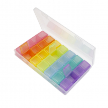 Контейнер для Бісера і Намистин, Пластик, Різнобарвний, Прямокутні, на 28 відсіків, Розмір: 175x108x26мм, (13WB20710)