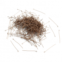 Піни з колечком, Залізні, Колір: Мідь, Розмір: 40х0.7мм, Отв-тя 2 мм, 50г / близько 330шт (5WB4549)