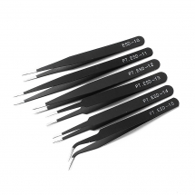 Zestaw Pęset, Żelazo, Czarny, 186x122x5mm, 6szt/set (13WB11795)