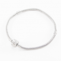 Baza do Bransoletek Modułowych, Mosiądz, Srebrny, 180x3mm, 1szt (5WB4569)