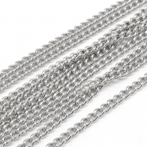 Ланцюг з Латуні, Витий, Колір: Платина, Ланка: 2.5х2х0.5мм, (2WB30356)