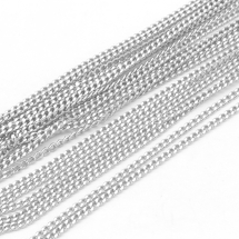 Łańcuszek Skręcany Mosiądz, Szlif Diamentowy, Lutowana, Owal, Srebrny, 1.5x1x0.35mm, 5m (2WB30358)