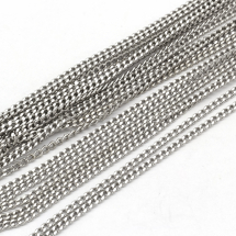 Ланцюг Витий з Латуні, Овальна ланка, Колір: Платина, Ланка: 1.5х1мм, Товщина 0.35мм, (2WB30359)