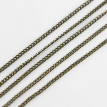 Ланцюг Витий з Латуні, Овальна ланка, Колір: Бронза, Ланка: 1.5х1мм, Товщина 0.35мм, (2WB30360)