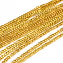 Ланцюг Витий з Латуні, Овальна ланка, Колір: Золото, Ланка: 1.5х1мм, Товщина 0.35мм, (2WB30361)