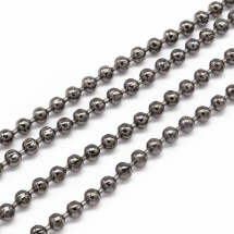 Łańcuszek Kulkowy Perlina, do Rękodzieła i Biżuterii, Żelazne, Lutowany, Stal Pistoletowa, 1.5mm, 5m (2WB30372)