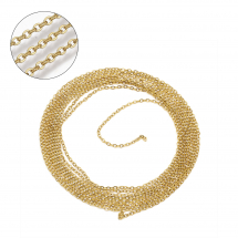 Łańcuszek Kotwiczny Nierozłączny, do Rękodzieła i Biżuterii, Stal Nierdzewna, Złoto, Ogniwa 2x1.6x0.3mm, 2m (13WB25165)