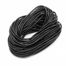 Sznurek Skóra Naturalna Wołowa, do Tworzenia Biżuterii, 3mm, Czarny, około 10m/wiązka (13WB25545)
