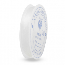 Nić Silikonowa, Elastyczna, do Tworzenia Biżuterii, Kolor: Bezbarwna, 0.8mm, 7.5m/szpula, (5WB3844)