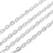 Łańcuch Kotwiczny, Żelazny, Niespawany, do Tworzenia Biżuterii, Kolor: Srebrny, 3x2x0.6mm, 5m (5WB5679)