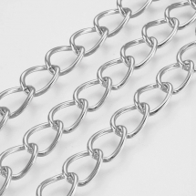 Łańcuszek Żelazny Twist, Niespawany, Kolor: Platynowy, Ogniwo: 11x8mm, Grubość: 1.4mm, 5m (14WB7218)