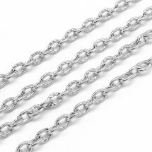 Łańcuch Kotwiczny, Żelazny, Teksturowany, Niespawany, Kolor: Platynowy, 3x2x0.5mm, 5m (14WB7232)