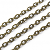 Łańcuch Kotwiczny, Żelazny, Texturowany, Niespawany, 3x2x0.5mm, Kolor: Bronze, 5m (14WB7234)