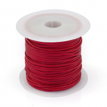 Sznurek Woskowany, Korea, Poliester do Plecenia, Czerwony, 1mm, około 10m/szpula (2WB26606)