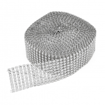 Dekoracyjna Taśma z Dzetamy Kryształ i Plastik, Srebrny, 40x1mm, około 9m (13WB20957)