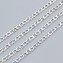 Łańcuszek Skręcany, Żelazny, Niespawany, Kolor: Srebrny, 6x4x0.7mm, 5m (13WB12289)