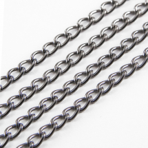 Łańcuszek Skręcany, Żelazny, Niespawany, Kolor: Stal Pistoletowa, 5x3x0.8mm, 5m (13WB12294)