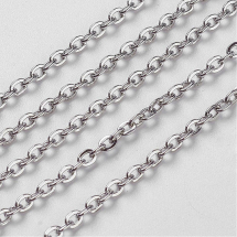 Łańcuch Kotwiczny Żelazny, Niespawany, Kolor: Platynowy, 3x2x0.5mm, 5m (13WB12306)