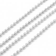 Łańcuszek Kulkowy Perlina, do Rękodzieła i Biżuterii, Żelazne, Lutowany, Srebrny, 1.5mm, 5m (13WB12316)