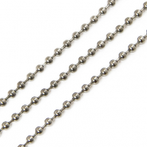 Łańcuszek Kulkowy Perlina, do Rękodzieła i Biżuterii, Żelazne, Lutowany, Platynowy, 3.2mm, 5m (13WB12320)