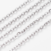Łańcuch Kotwiczny, Żelazny, Niespawany, Kolor: Srebrny, 3x2x0.4mm, 10m/szpula (13WB12325)