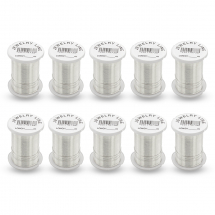 Drut Miedziany, Kolor: Srebrny, 0.3mm, 10 szpul/zestaw, 10m/spula (13WB18034)