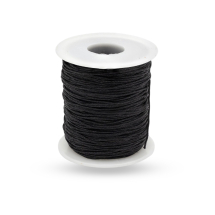 Sznurek Woskowany Bawełniany, Czarny, 1mm, 90m/szpula (13WB21032)