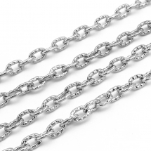 Łańcuch Kotwiczny, Żelazny, Teksturowane, Niespawane, Kolor: Platynowy, 4.2x3x0.8mm, 5m (5WB6538)