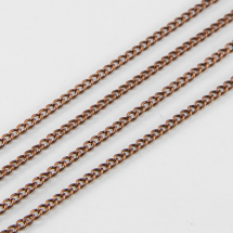 Łańcuszek Skręcany, Żelazny, Niespawany, Kolor: Miedź, 2.7x2x0.6mm, 5m (13WB17537)