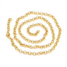 Łańcuch Kotwiczny, Aluminium, Ogniwo Koła, 8x2.5mm, Kolor: Złoty, 1m (13WB17564)