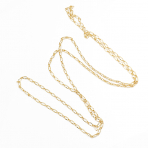 Łańcuszek Mosiądz, Figaro, Ryflowany, Lutowana, Pozłacany 18K, 6.2x3.3x0.5mm, Długość 1m (13WB17625)