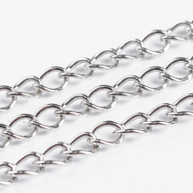 Łańcuszek Skręcany, Żelazny, Niespawany, Platynowy, 3x2x0.6mm, 5m (13WB17735)
