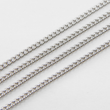 Łańcuch Skręcany, Żelazny, Niespawany, Kolor: Platynowy, 2.7x2x0.6mm, 5m (13WB17740)