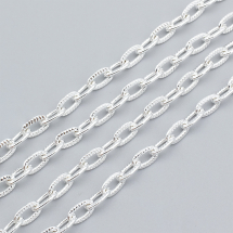 Łańcuch Kotwiczny, Żelazo, Teksturowane, Niespawane, Kolor: Srebrny, 8.5x4.5x1.5mm, 5m (13WB12216)