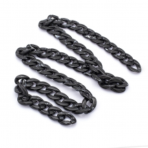 Ланцюг Акриловий Роз'ємний, Чорний, Ланка 29x21x6мм, 1м, (13WB23692)