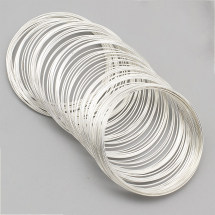 Drut Pamięciowy do Bransoletek, Stalowy, 50x0.6mm, Srebro, 100żeberek (13WB22579)