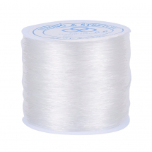 Nić Silikonowa, Elastyczna Gumka do do Bransoletek i Tworzenia Biżuterii, Bezbarwny, 0.6mm, 100m (13WB26866)