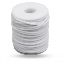 Sznurek Gumowy Syntetyczny, Pusty, Kolor: Biały, 3mm, Otwór 1.5mm, około 25m/szpula (13WB27130)