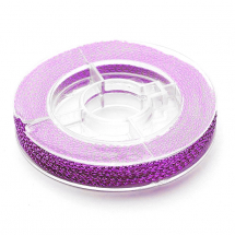 Sznurek Pleciony Nieelastyczny Ozdobny do Wyrobu Biżuterii 0.6mm Kolor: Orchidea około 10m/szpula (13WB27610)