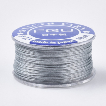 Nić Polyester do Koralików Japonia, Specjalna Powłoka, Ciemnoszary, 0.1mm, około 45m/szpula (13WB27694)