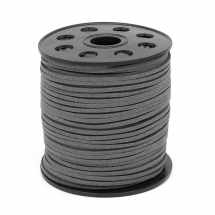 Rzemyk, Rzemień Zamszowy 2.7x1.4mm Kolor: Ciemnoszary 90m/szpula (13WB28118)