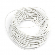 Sznur z Naturalnej Skóry do Robienia Bransoletek i Biżuterii, Biały, 1mm, 5m (13WB28375)