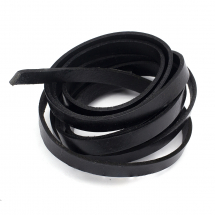 Sznurek Skóra Naturalna do Robienia Bransoletek i Biżuterii, Czarny, 10x2.5mm, 2m (13WB28391)