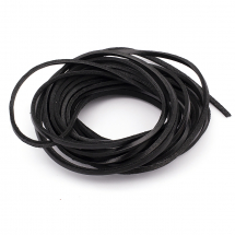 Sznurek Wołowa Skóra Naturalna, do Robienia Bransoletek i Biżuterii, Czarny, 3x2mm, 5m (3WB2560)