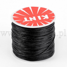 Sznurek Woskowany Poliester, Czarny, 0.5mm, około 106m / szpula (13WB18502)