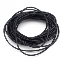 Sznurek Wołowa Skóra Naturalna, do Robienia Bransoletek i Biżuterii, Pleciony, Czarny, 2mm, 5m (3WB2373)